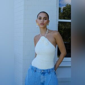 MESHKI MARLEY ROSE CROCHET ONE PIECE IN IVORY